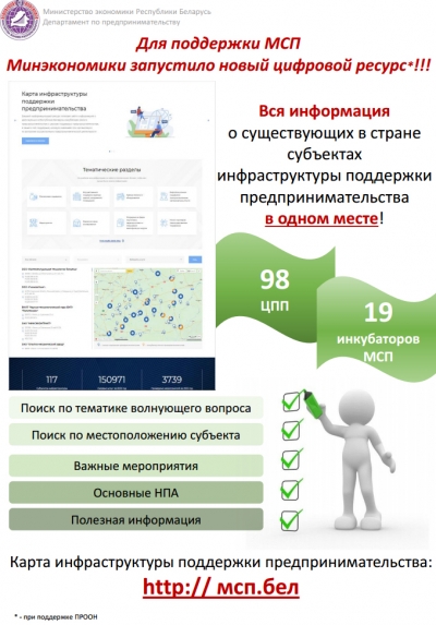 Информационный ресурс «Карта инфраструктуры поддержки предпринимательства»