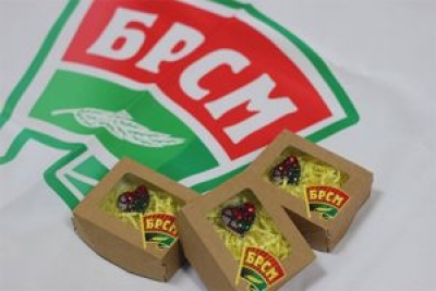 БРСМ презентовал брошь с элементами национального флага Беларуси